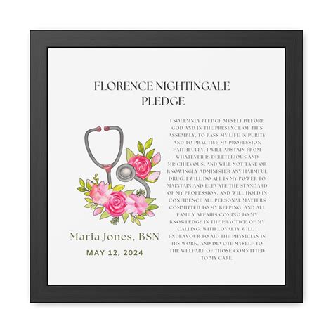 Florence Nightingale Pledge Personalized Wall Hanging Gift for Graduate ...