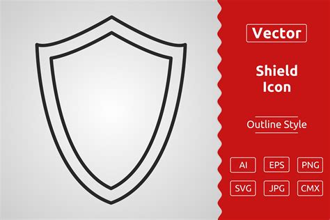 Vector Shield Outline Icon Design Graphic by Muhammad Atiq · Creative ...