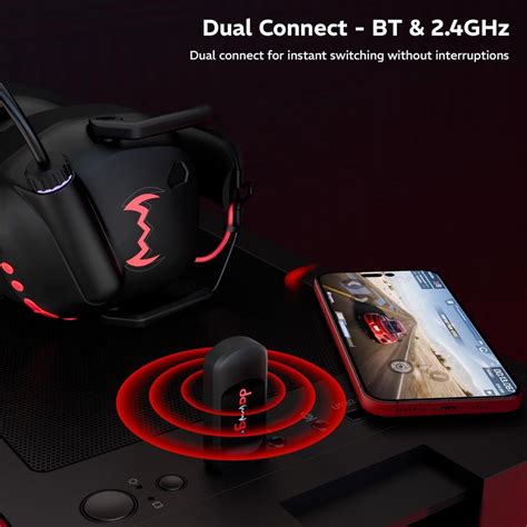daWg HeadBug G60 Lightweight Wireless Gaming Headphones, 20ms Ultra Low ...