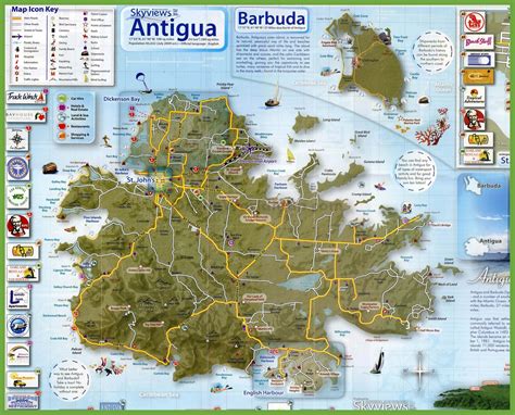 Tourist map of Antigua and Barbuda | Tourist map, Antigua, Barbuda