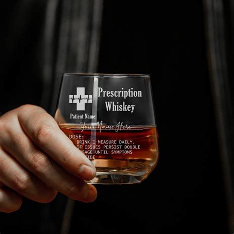 Personalised Engraved Prescription Whisky / Whiskey Glass Funny Tumbler ...