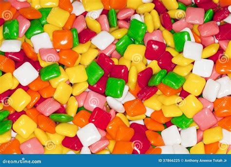 Colorful Candy Coated Gum Squares Stock Image - Image of background ...