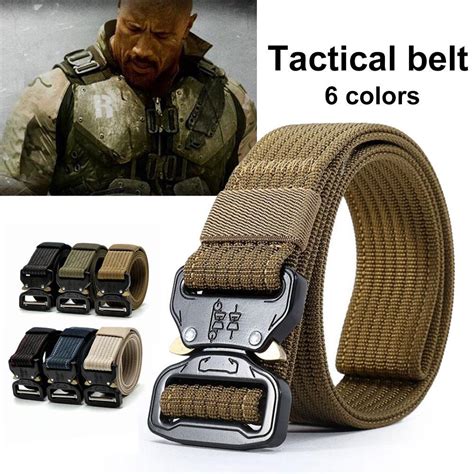 Tactical men canvas belt Metal insert buckle military nylon Training ...