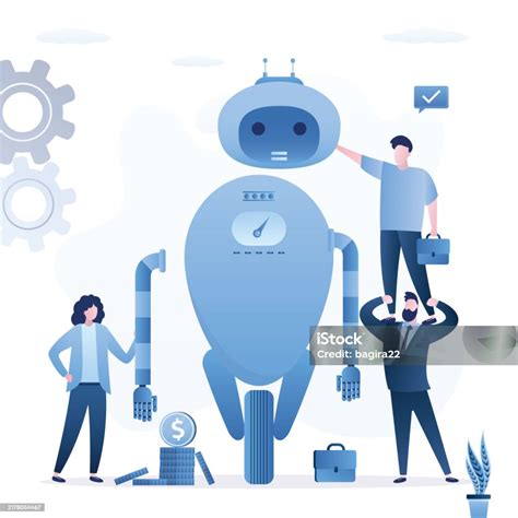 Business People Create Robot Chat Bot Development Robotic Process Automation Innovation ...