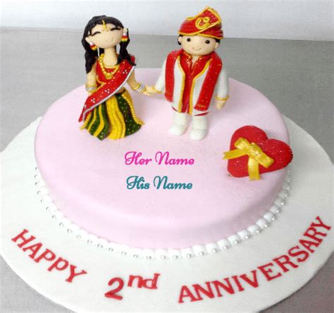 Happy 2nd Marriage Anniversary Cake
