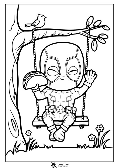 Chibi Deadpool Coloring Pages [2025]