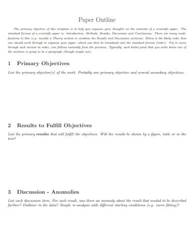 Image result for Paper Outline Example