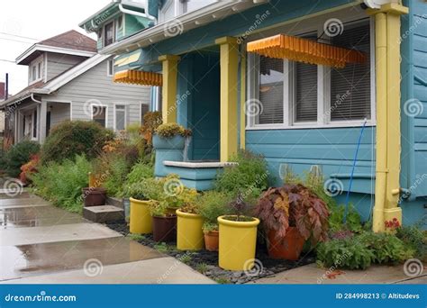Rainwater Collection Barrels Under Gutter Downspout Stock Illustration ...