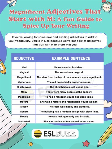 Mastering English: 50 Magnificent Adjectives that Start with M - ESLBUZZ