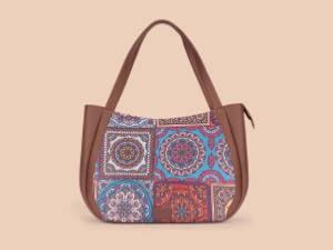 ZOUK Abstract Amaze Printed Jute Handcrafted Vegan Leather Multicolor ...