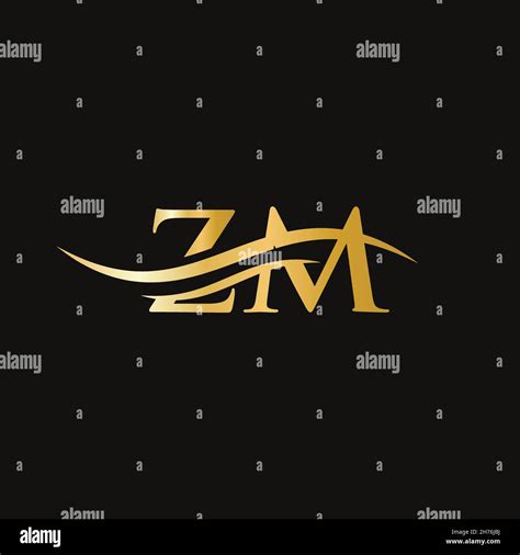ZM Logo design vector. Swoosh letter ZM logo design Stock Vector Image ...