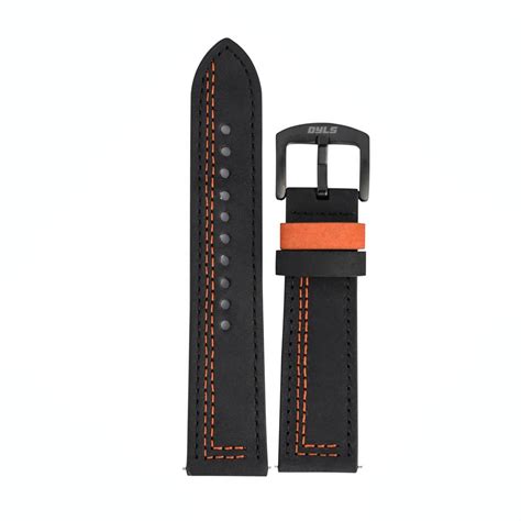 BLACK & ORANGE LEATHER STRAP – Dyls