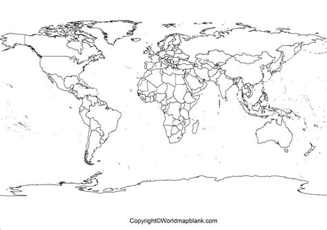 Blank World Map Free Printable