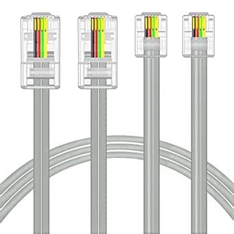 NECABLES (2 Pack) RJ45 to RJ11 Adapter Converter Cable 3 Feet RJ45 8P4C ...