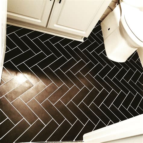 Bring A Timeless Look To Your Home With Black Herringbone Tile - Home ...