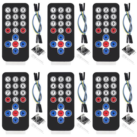 Buy 6Pcs Infrared Wireless Remote Control Kit Black IR Remote Control ...