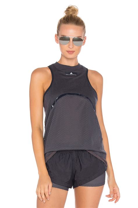 adidas by Stella McCartney Yoga Mesh Tank in Night Steel Mel | REVOLVE