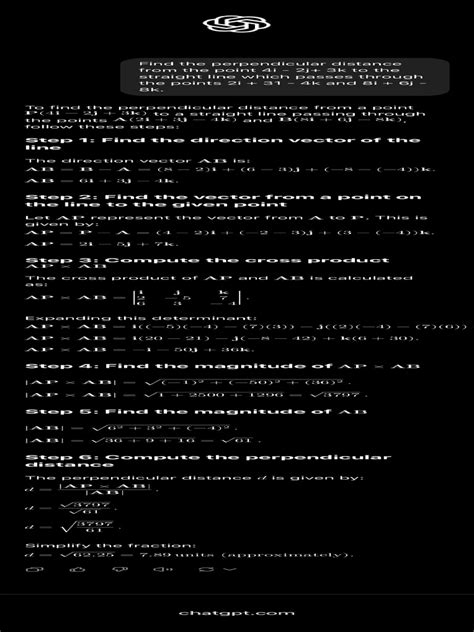Perpendicular Distance Calculation | PDF