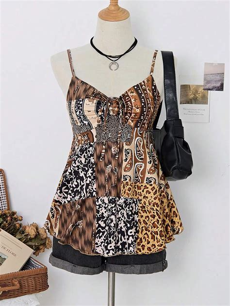 Elamini Women's Vintage-Style Low-Cut Camisole, Spring/Summer | SHEIN USA