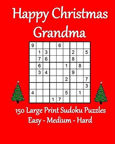 Buy Happy Christmas Grandma: 150 Large Print Sudoku Puzzles Easy ...