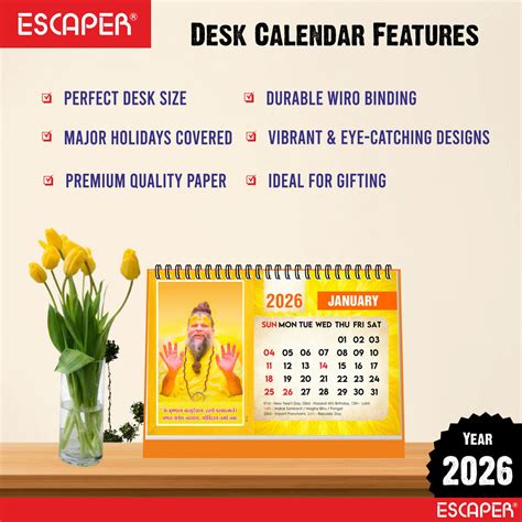 Premanand Ji Maharaj Desk Calendar 2026 – A5 Size, Devotional & Religi ...