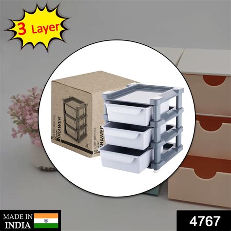 4767 Mini 3 Layer Drawer Used for storing makeup equipment’s – Sky Shopy