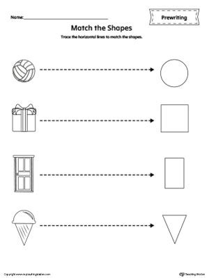 *FREE* Shapes Line Tracing Prewriting Worksheet | MyTeachingStation.com
