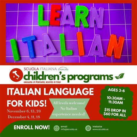 Italian Language Class for Kids! - PDX Parent