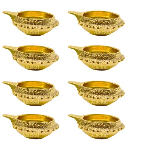 BRASS KUBERA LAMP 8 PIECES – Alackal Bell Metals