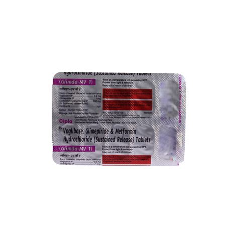 Glimda MV 1 Tablet | Uses, Side Effects, Price | Apollo Pharmacy