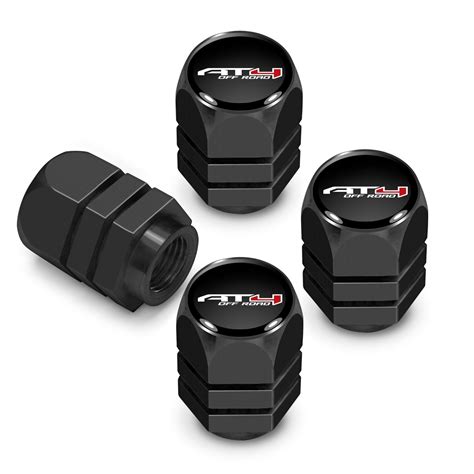iPick Image, GMC AT4 Black Hexagon Aluminum Tire Valve Stem Caps, Official Licensed, Set of 4 ...