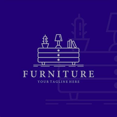 Möbel Logo Strichzeichnungen Vektor Illustration Vorlage Icon Design ...