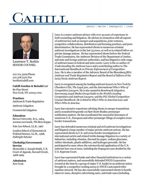 Laurence T. Sorkin - Cahill Gordon & Reindel LLP