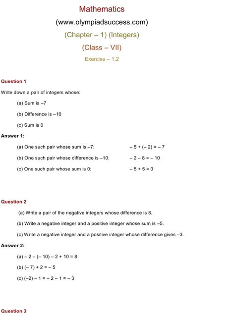 Image result for Class 7 Math Exercise 1.3