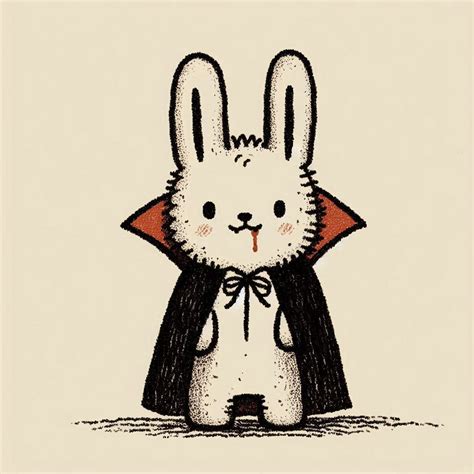 Funny Rabbit Dracula Cute Bunny Vampire | Çizim, Çizgiler, Hobi