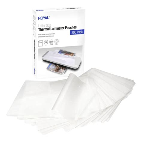 Royal 200-pack Letter Size Thermal Laminator Pouches | HSN