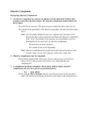 Image result for Objective Complement