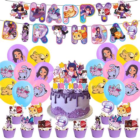 Buy Aphmau Plushies Cat Birthday Party Decoration Party Supplies Happy ...