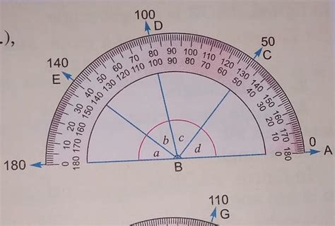 (i) Using the inner (anti-clockwise)scale of the protractor (shown in ...