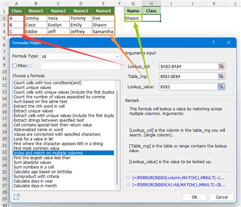 Index and Match Function in Excel 的图像结果