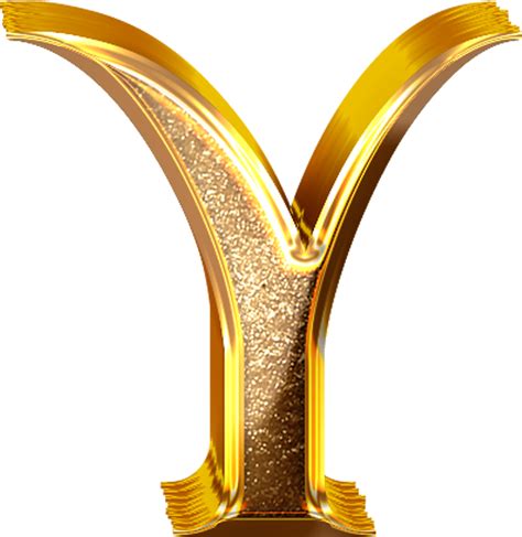 3D Gold Effect Letter Y 21054559 PNG