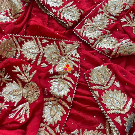 Laal Sheesh Mahal Gotta Pati Chinnon Dupatta – anokherang