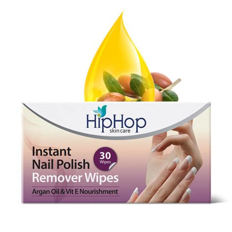 HipHop Instant Nail Polish Remover Wipes With Argan Oil & Vitamin E (3 ...