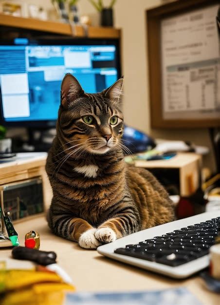 Image result for Cat Sitting at Computer