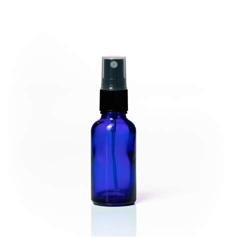 Euro 30ml Blue Glass Bottle With Black Fine Mist Spray