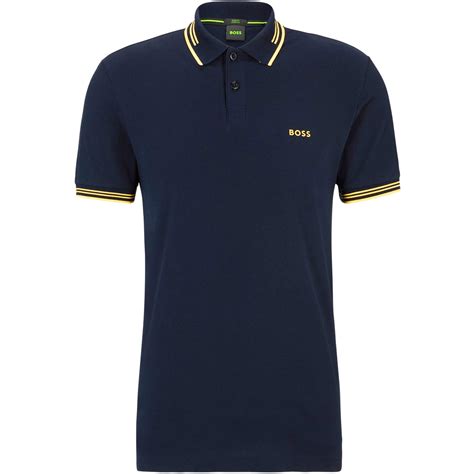 Boss Mens BOSS GREEN Paul Contrast Striped Trim Short Sleeve Polo Shirt ...
