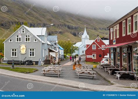 Town Center of Seydisfjordur in East Iceland Editorial Stock Photo ...