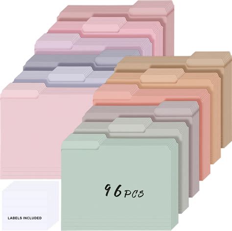 Amazon.com : Resholder 96 Pcs Colored Manila File Folders Letter Size ...