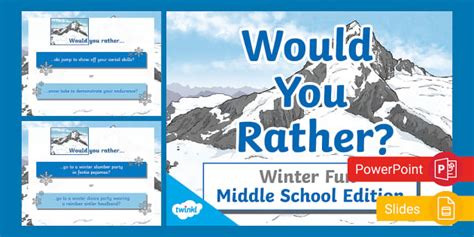 Would You Rather? PowerPoint & Google Slides - Winter Fun