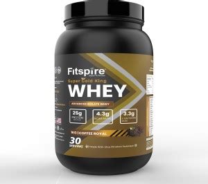 Fitspire Super Gold king Advanced isolate Whey Protein 1 kg Coffee ...